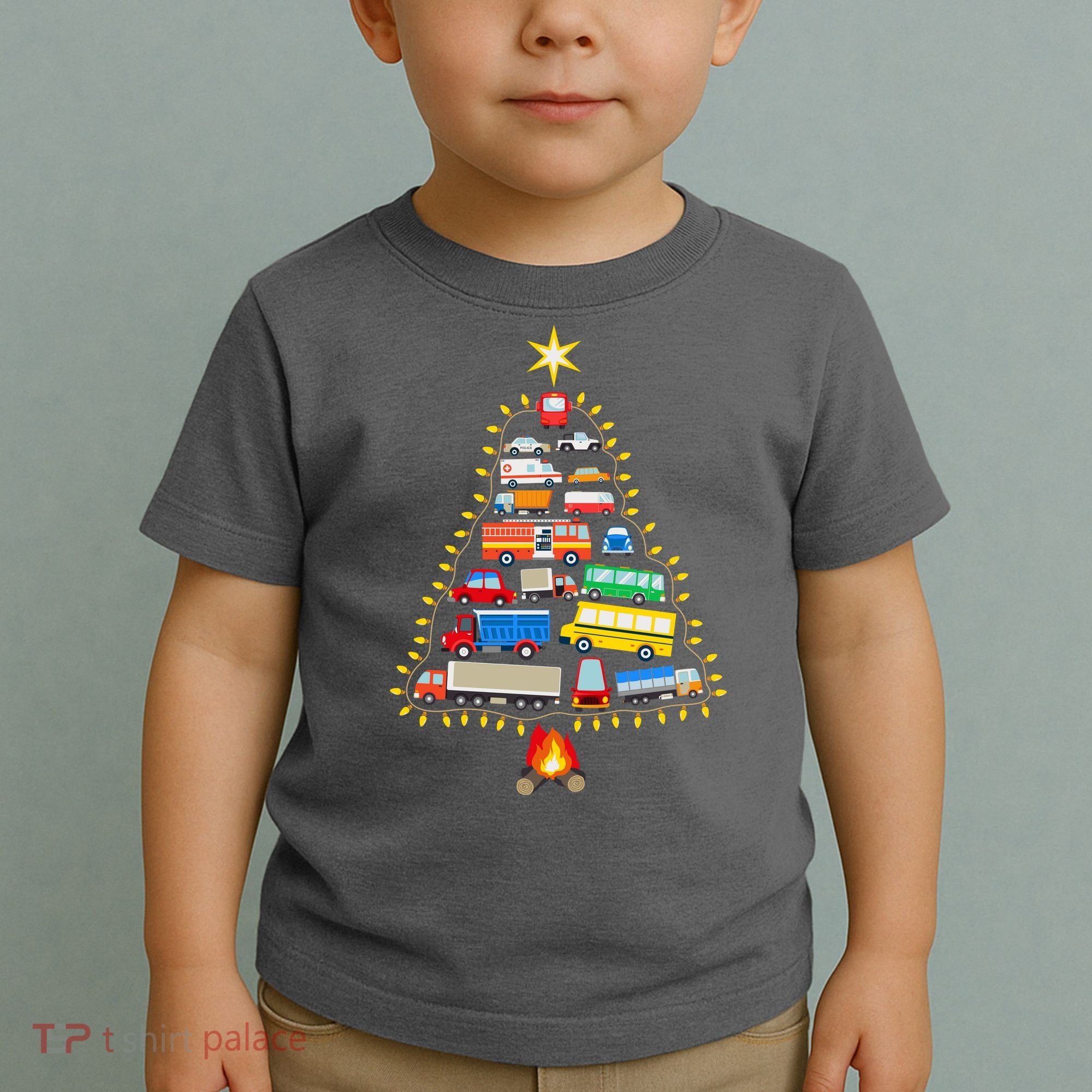 Car Lover Christmas Tree Cute Gift Toddler T-Shirt