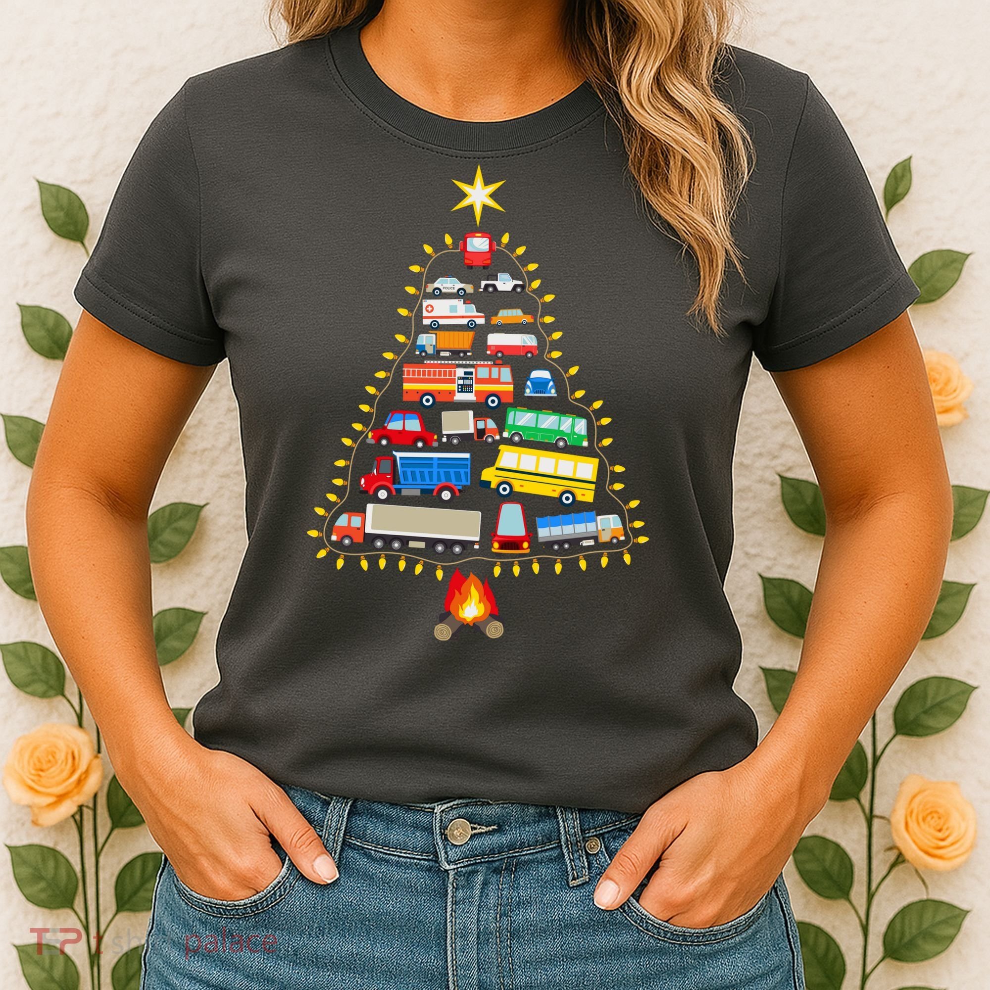 Car Lover Christmas Tree Cute Gift Women's T-Shirt