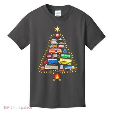 Car Lover Christmas Tree Cute Gift Kids T-Shirt