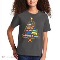 Car Lover Christmas Tree Cute Gift Kids T-Shirt thumb 2