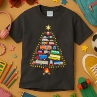 Car Lover Christmas Tree Cute Gift Kids T-Shirt thumb 3