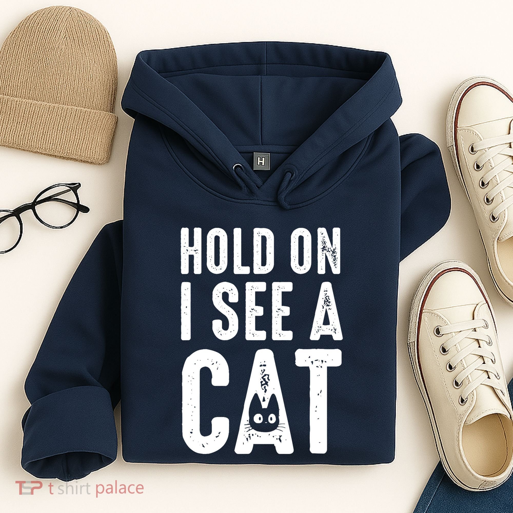 Cat Lover Cat Mom Funny Hold On I See A Cat Hoodie