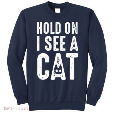 Cat Lover Cat Mom Funny Hold On I See A Cat Sweatshirt