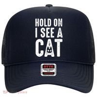 Cat Lover Cat Mom Funny Hold On I See A Cat Hat thumb 0