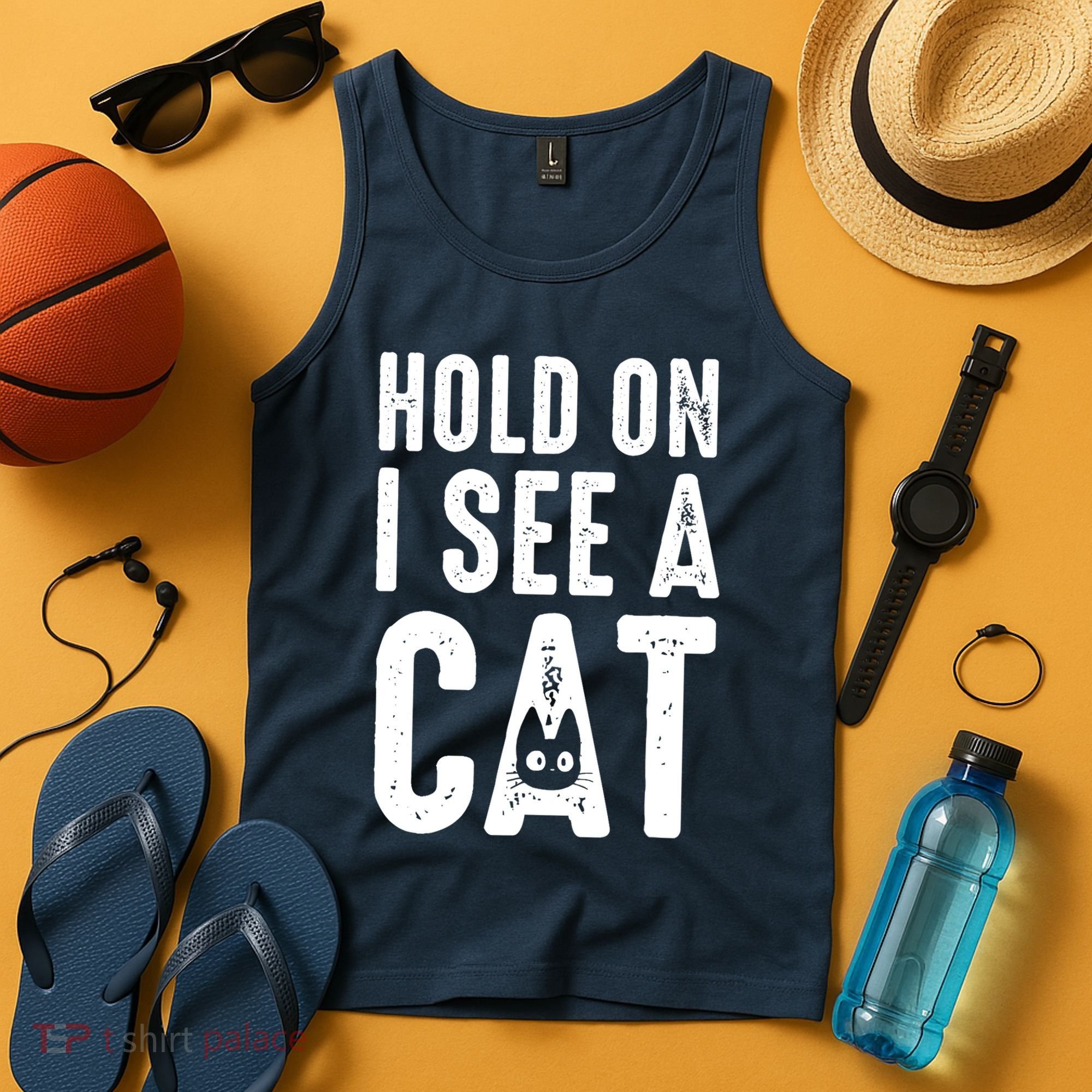 Cat Lover Cat Mom Funny Hold On I See A Cat Tank Top