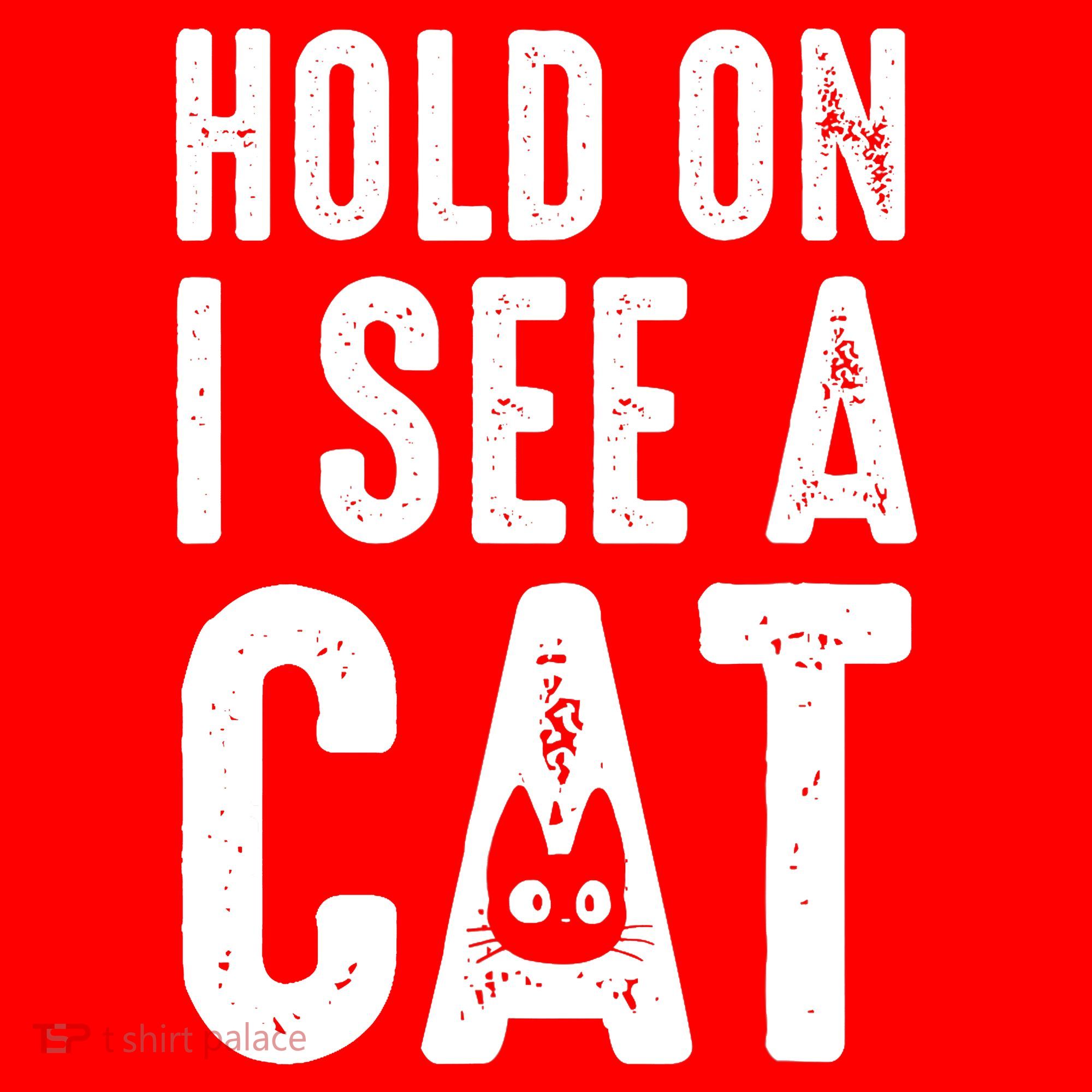 Cat Lover Cat Mom Funny Hold On I See A Cat Santa Hat
