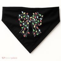 Christmas Light Coquette Bow USA-Made Doggie Bandana thumb 0