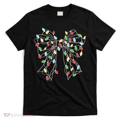 Christmas Light Coquette Bow T-Shirt