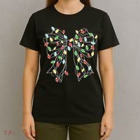 Christmas Light Coquette Bow T-Shirt thumb 4