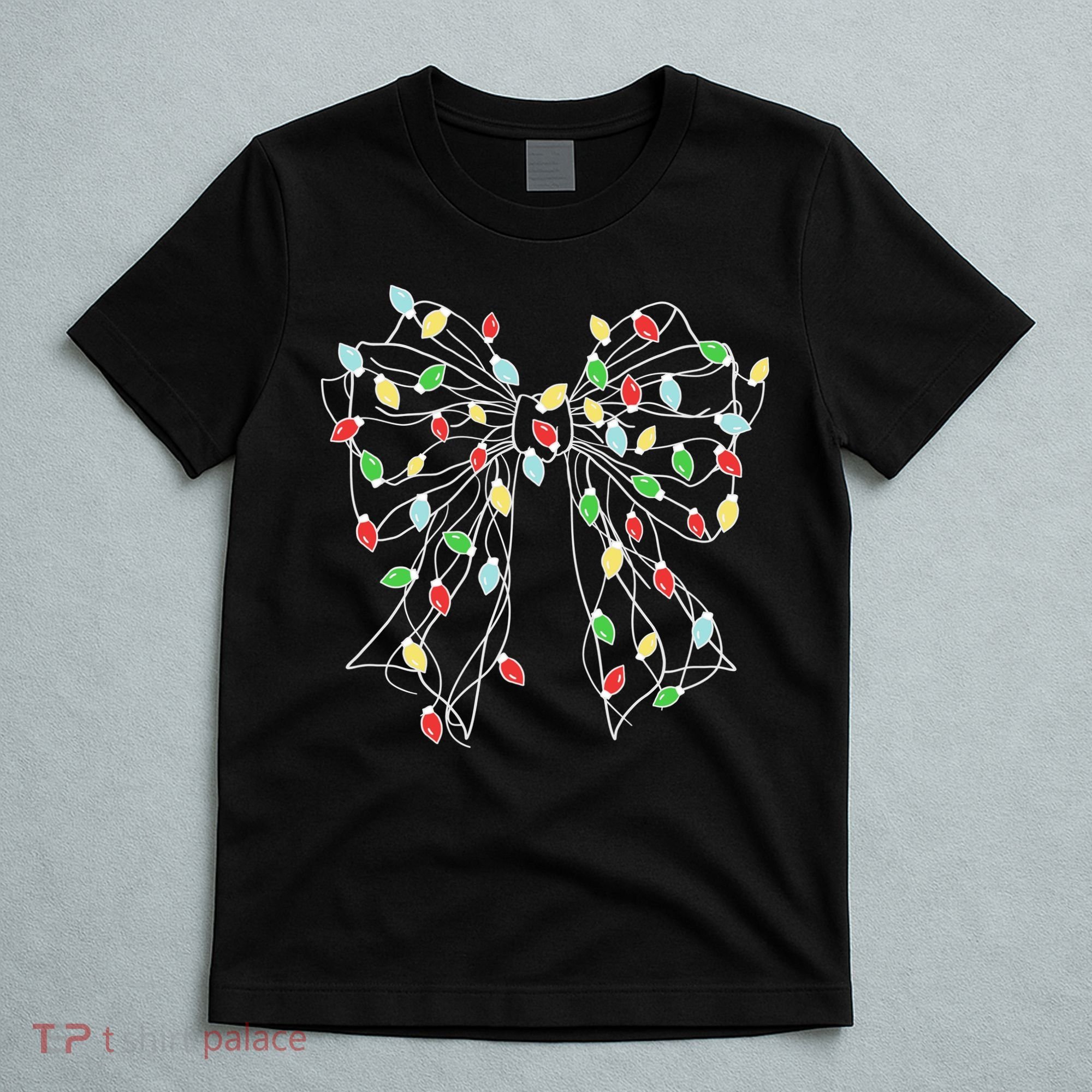 Christmas Light Coquette Bow T-Shirt