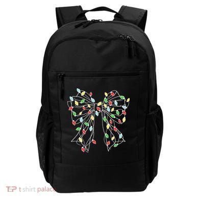 Christmas Light Coquette Bow Backpack