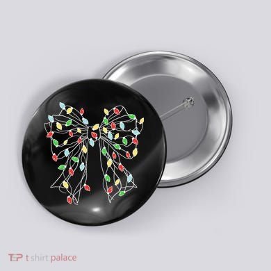Christmas Light Coquette Bow Button