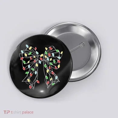 Christmas Light Coquette Bow Button