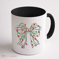 Christmas Light Coquette Bow Coffee Mug thumb 1