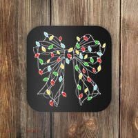 Christmas Light Coquette Bow Coaster thumb 0