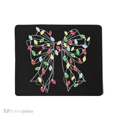 Christmas Light Coquette Bow Mousepad
