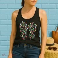 Christmas Light Coquette Bow Women's Tank Top thumb 2
