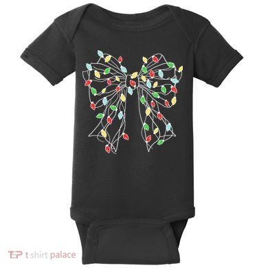 Christmas Light Coquette Bow Baby Bodysuit