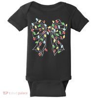 Christmas Light Coquette Bow Baby Bodysuit thumb 0