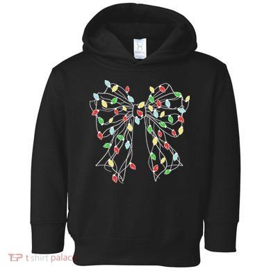 Christmas Light Coquette Bow Toddler Hoodie