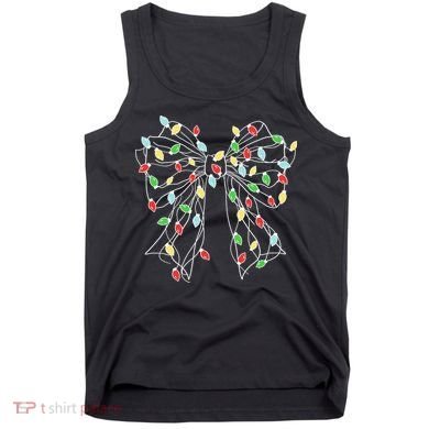 Christmas Light Coquette Bow Tank Top