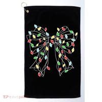 Christmas Light Coquette Bow Golf Towel thumb 0