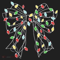 Christmas Light Coquette Bow Golf Towel thumb 3