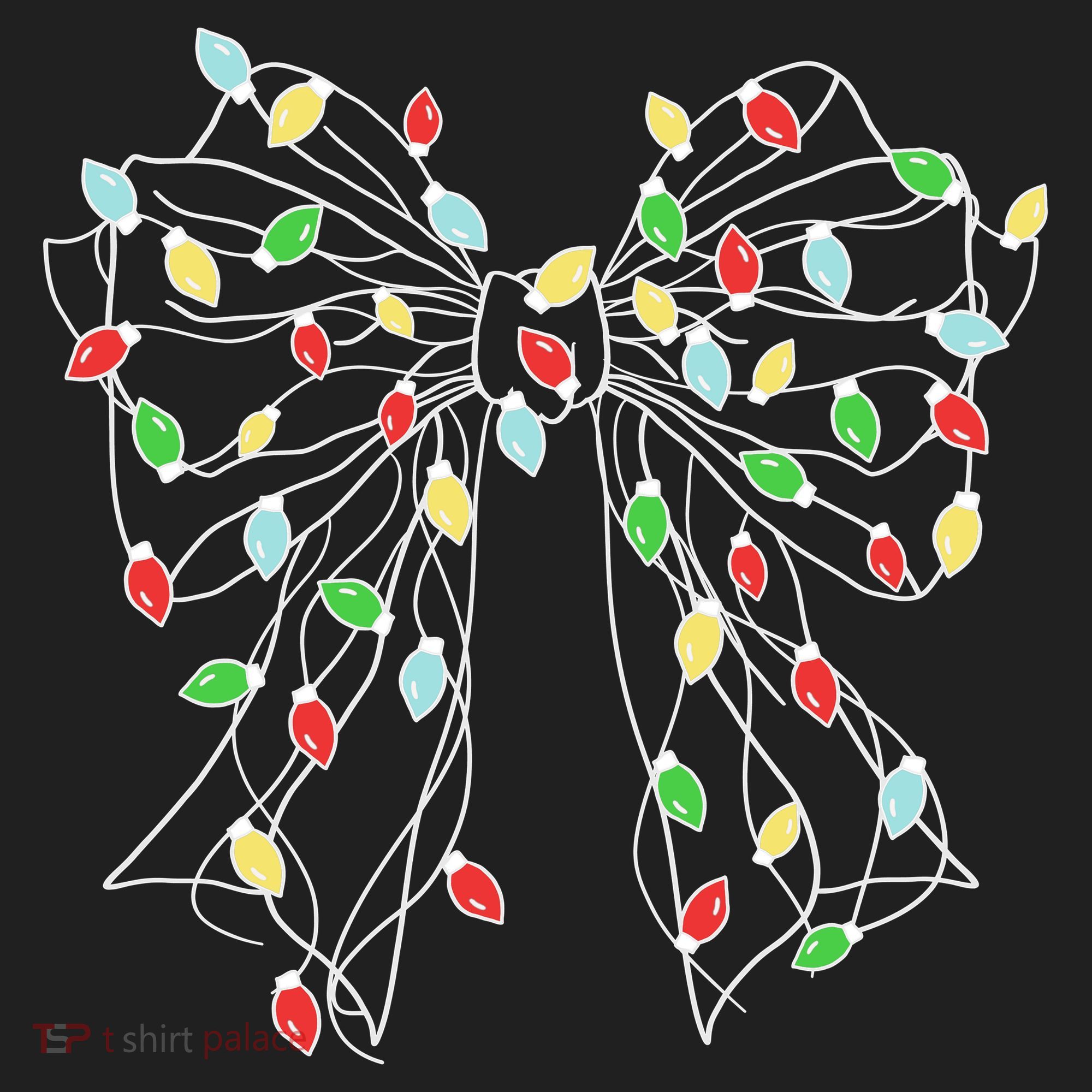 Christmas Light Coquette Bow Golf Towel