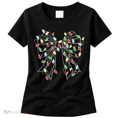 Christmas Light Coquette Bow Women's T-Shirt