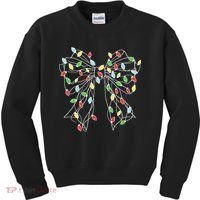 Christmas Light Coquette Bow Kids Sweatshirt thumb 0