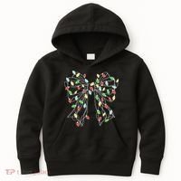 Christmas Light Coquette Bow Kids Hoodie thumb 0
