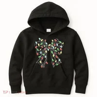 Christmas Light Coquette Bow Kids Hoodie thumb 0