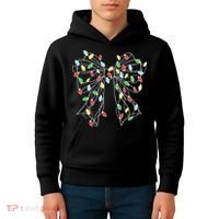 Christmas Light Coquette Bow Kids Hoodie thumb 4