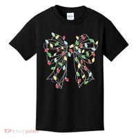 Christmas Light Coquette Bow Kids T-Shirt thumb 0