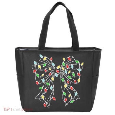 Christmas Light Coquette Bow Tote Bag