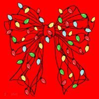 Christmas Light Coquette Bow Santa Hat thumb 1