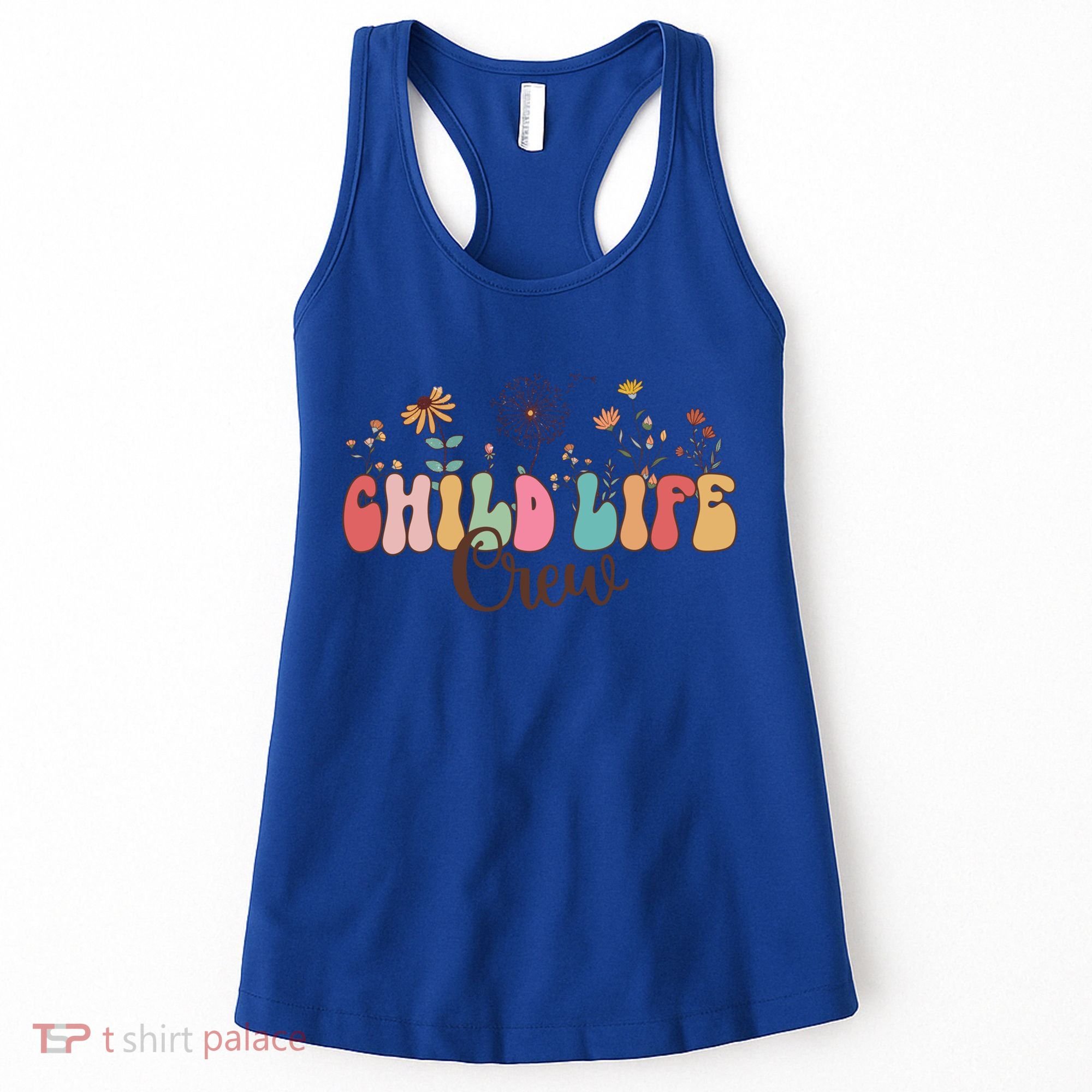 Child Life Crew Retro Groovy Flowers Pediatric Health Care Cool Gift Women's Tank Top