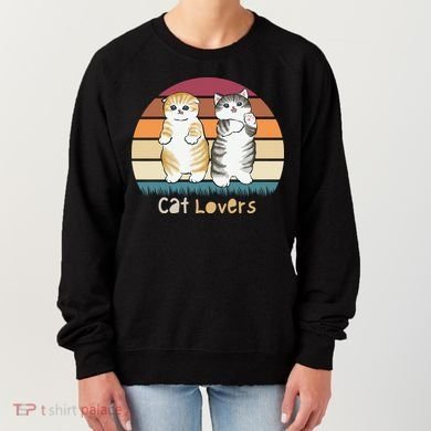 Cat Lovers Cute Retro Sunset Women's Sweatshirt