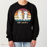 Cat Lovers Cute Retro Sunset Women's Sweatshirt thumb 0