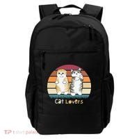 Cat Lovers Cute Retro Sunset Backpack thumb 0
