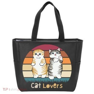 Cat Lovers Cute Retro Sunset Tote Bag