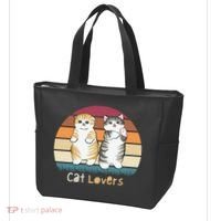 Cat Lovers Cute Retro Sunset Tote Bag thumb 3