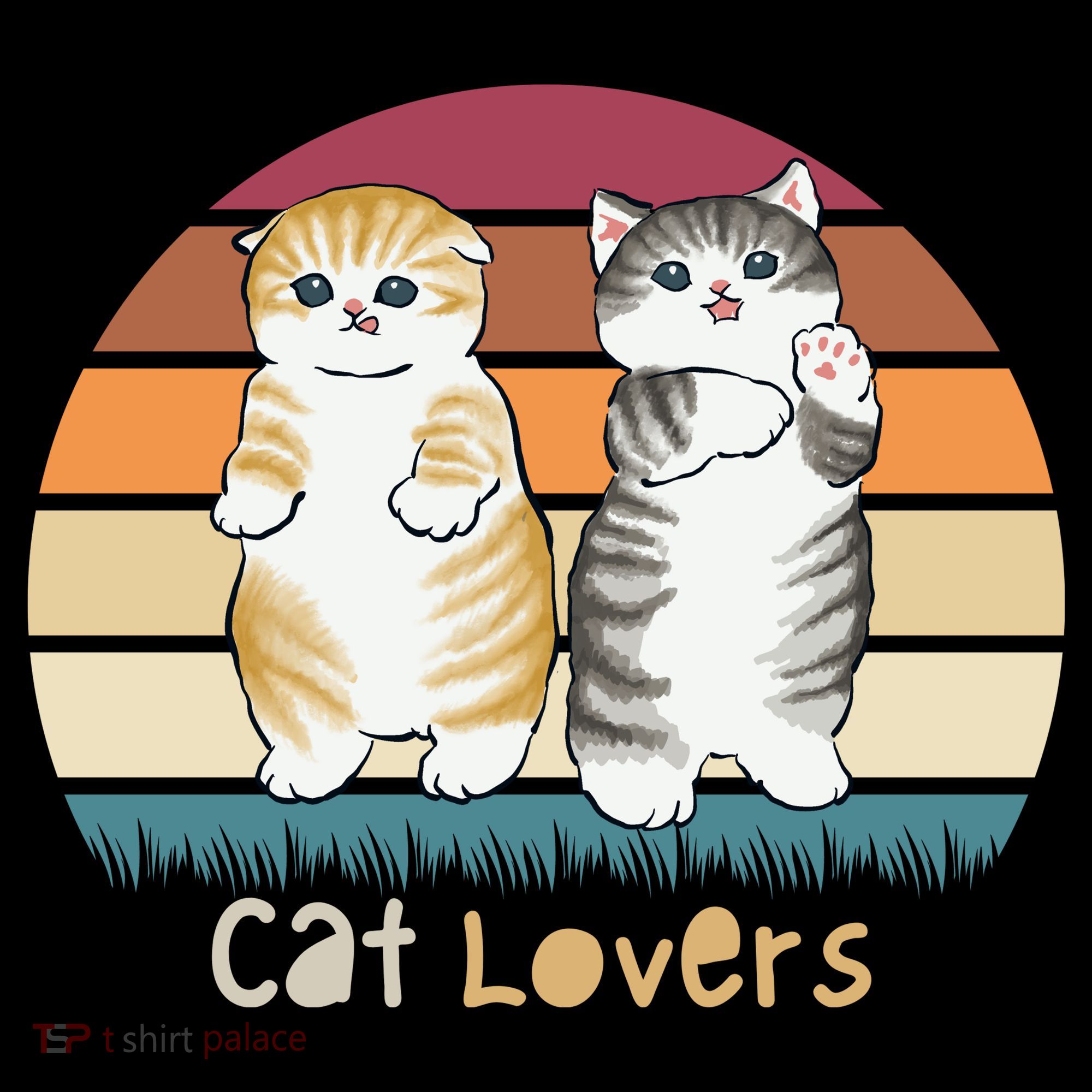 Cat Lovers Cute Retro Sunset Tote Bag