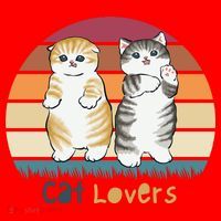 Cat Lovers Cute Retro Sunset Santa Hat thumb 1