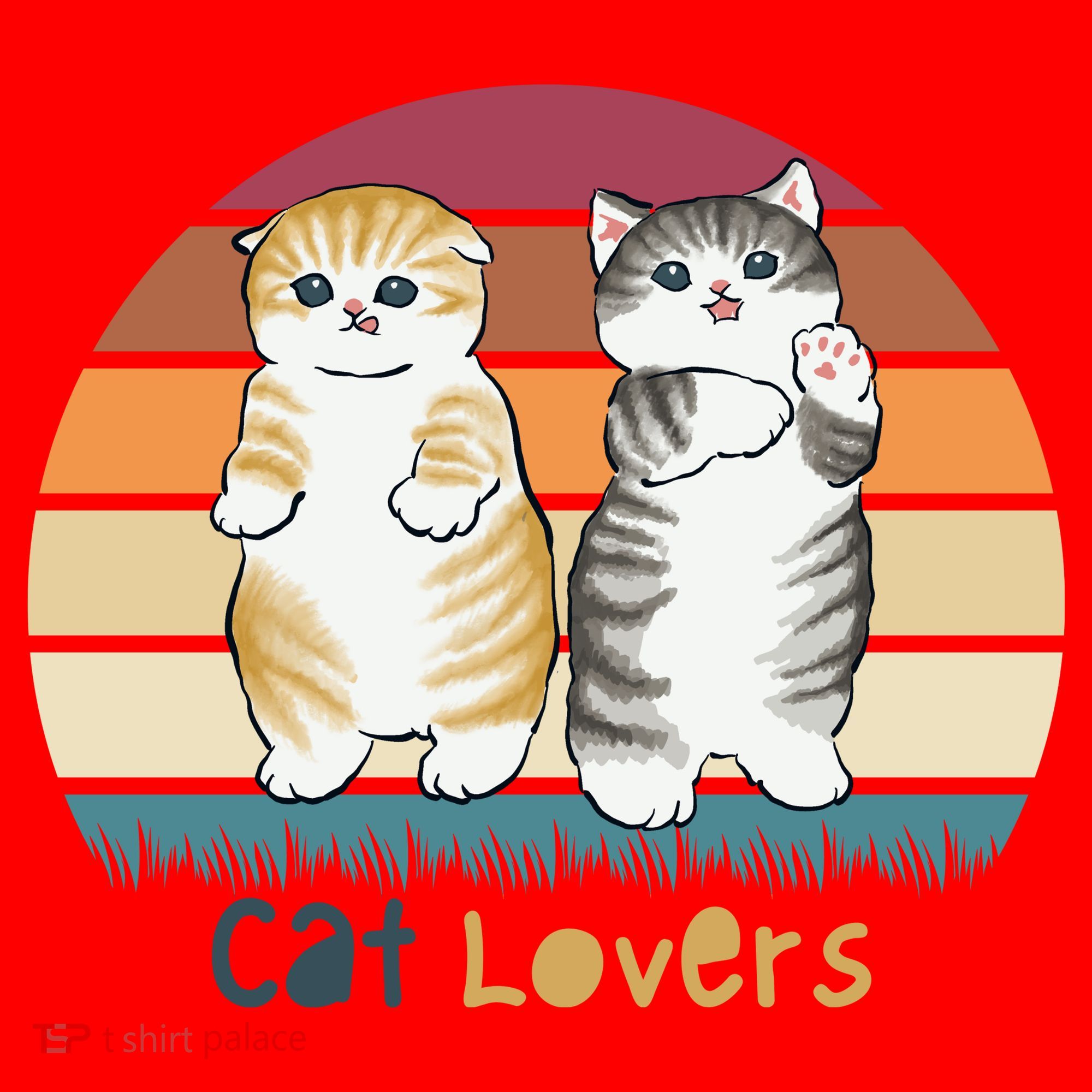Cat Lovers Cute Retro Sunset Santa Hat
