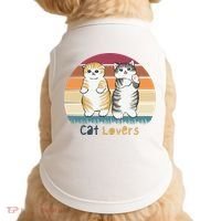 Cat Lovers Cute Retro Sunset Doggie Tank thumb 0