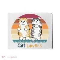 Cat Lovers Cute Retro Sunset Mousepad thumb 0