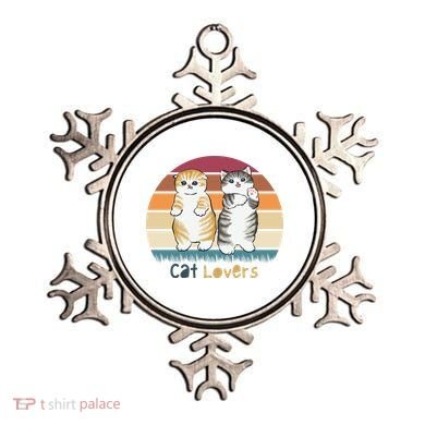 Cat Lovers Cute Retro Sunset Ornament