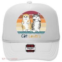 Cat Lovers Cute Retro Sunset Hat thumb 0