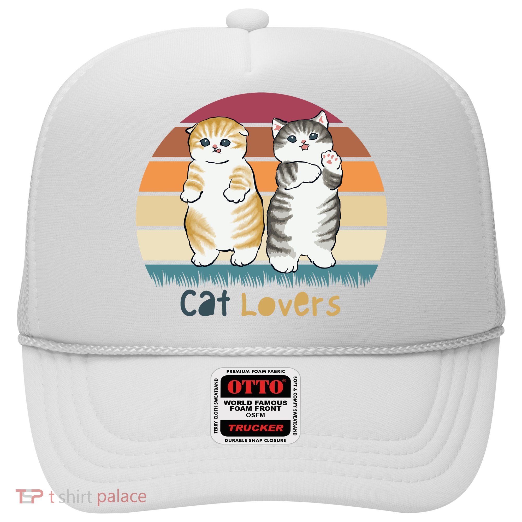Cat Lovers Cute Retro Sunset Hat